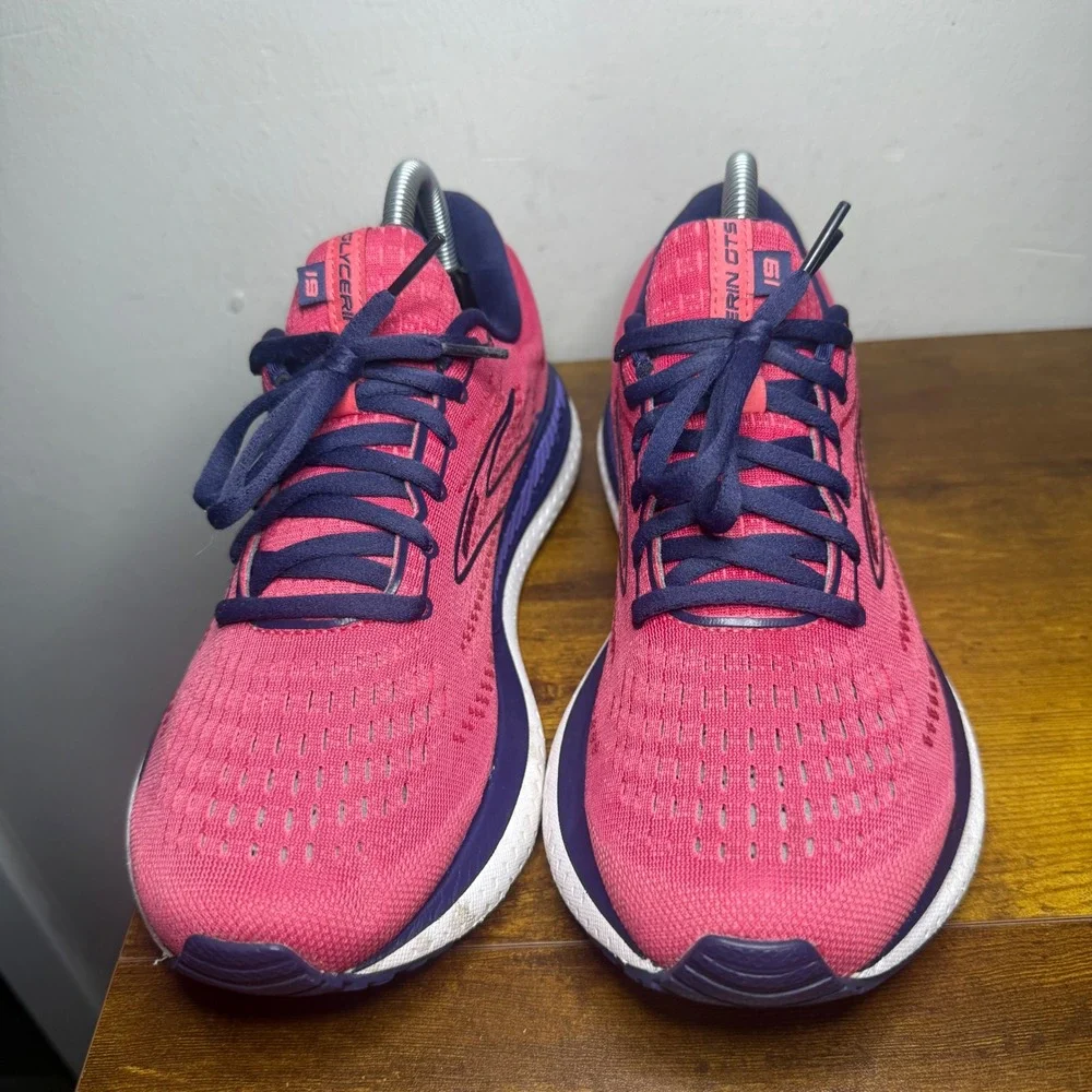 Brooks Glycerin GTS 19 Running Shoes Women Size 9.5 Pink Purple 1203441B669